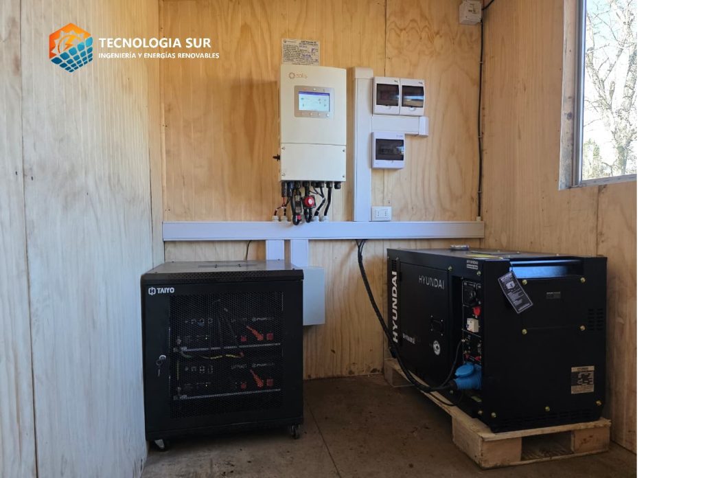 Instalación de paneles solares con estructura de piso para sistema Off-Grid en Panguipulli, Los Ríos